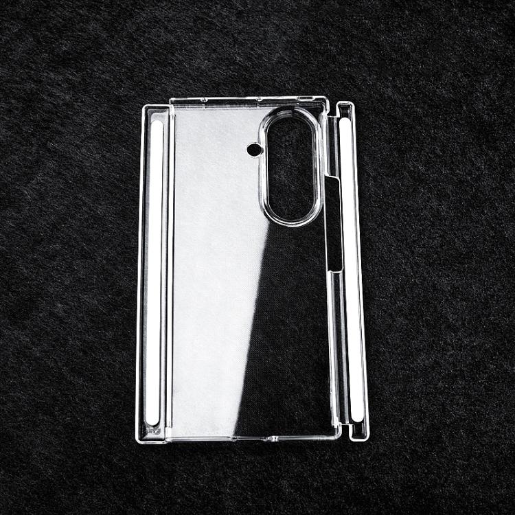 Custodia per telefono in PC trasparente con doppia striscia magnetica a doppio asse., For Samsung Galaxy Z TriFold