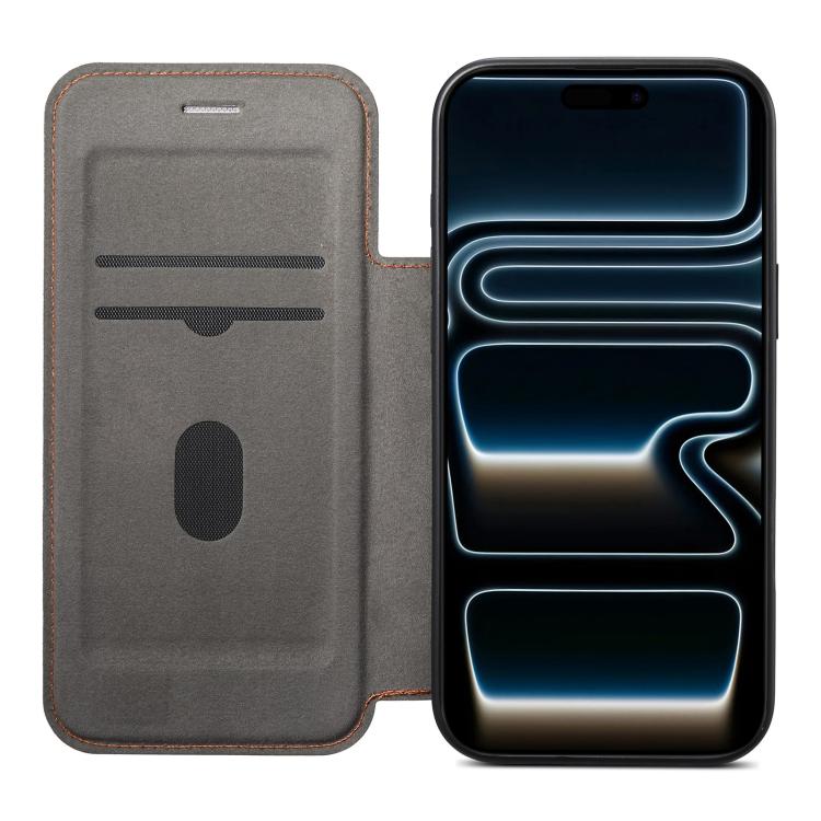 ESEBLE Custodia per telefono ultra sottile con scomparto per carte e chiusura magnetica in ecopelle, For iPhone 17 Pro Max, For iPhone 17 Pro, For iPhone 17, For iPhone Air