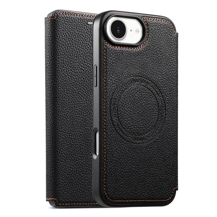 ESEBLE Custodia per telefono ultra sottile con scomparto per carte e chiusura magnetica in ecopelle, For iPhone 17e / 16e, For iPhone 16 Pro Max, For iPhone 16 Pro, For iPhone 16, For iPhone 15 Pro Max, For iPhone 15 Pro, For iPhone 15, For iPhone 14 / 13