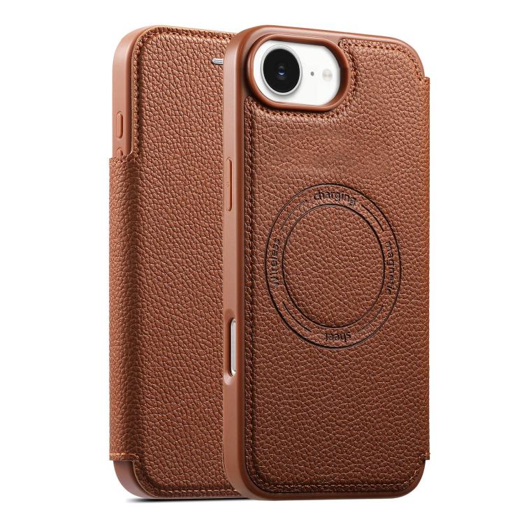 ESEBLE Custodia per telefono ultra sottile con scomparto per carte e chiusura magnetica in ecopelle, For iPhone 17e / 16e, For iPhone 16 Pro Max, For iPhone 16 Pro, For iPhone 16, For iPhone 15 Pro Max, For iPhone 15 Pro, For iPhone 15, For iPhone 14 / 13