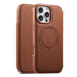 ESEBLE Custodia per telefono ultra sottile con scomparto per carte e chiusura magnetica in ecopelle, For iPhone 17e / 16e, For iPhone 16 Pro Max, For iPhone 16 Pro, For iPhone 16, For iPhone 15 Pro Max, For iPhone 15 Pro, For iPhone 15, For iPhone 14 / 13
