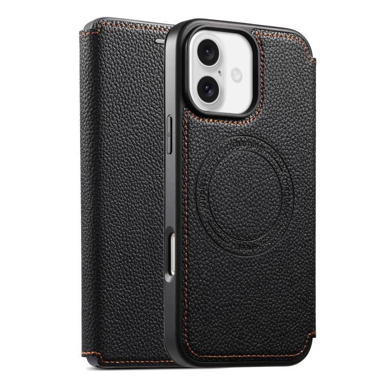 ESEBLE Custodia per telefono ultra sottile con scomparto per carte e chiusura magnetica in ecopelle, For iPhone 17e / 16e, For iPhone 16 Pro Max, For iPhone 16 Pro, For iPhone 16, For iPhone 15 Pro Max, For iPhone 15 Pro, For iPhone 15, For iPhone 14 / 13