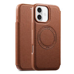 ESEBLE Custodia per telefono ultra sottile con scomparto per carte e chiusura magnetica in ecopelle, For iPhone 17e / 16e, For iPhone 16 Pro Max, For iPhone 16 Pro, For iPhone 16, For iPhone 15 Pro Max, For iPhone 15 Pro, For iPhone 15, For iPhone 14 / 13