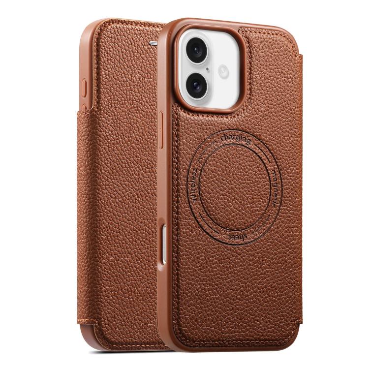ESEBLE Custodia per telefono ultra sottile con scomparto per carte e chiusura magnetica in ecopelle, For iPhone 17e / 16e, For iPhone 16 Pro Max, For iPhone 16 Pro, For iPhone 16, For iPhone 15 Pro Max, For iPhone 15 Pro, For iPhone 15, For iPhone 14 / 13