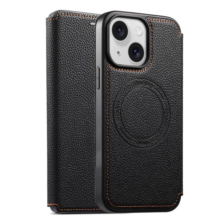 ESEBLE Custodia per telefono ultra sottile con scomparto per carte e chiusura magnetica in ecopelle, For iPhone 17e / 16e, For iPhone 16 Pro Max, For iPhone 16 Pro, For iPhone 16, For iPhone 15 Pro Max, For iPhone 15 Pro, For iPhone 15, For iPhone 14 / 13