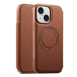ESEBLE Custodia per telefono ultra sottile con scomparto per carte e chiusura magnetica in ecopelle, For iPhone 17e / 16e, For iPhone 16 Pro Max, For iPhone 16 Pro, For iPhone 16, For iPhone 15 Pro Max, For iPhone 15 Pro, For iPhone 15, For iPhone 14 / 13