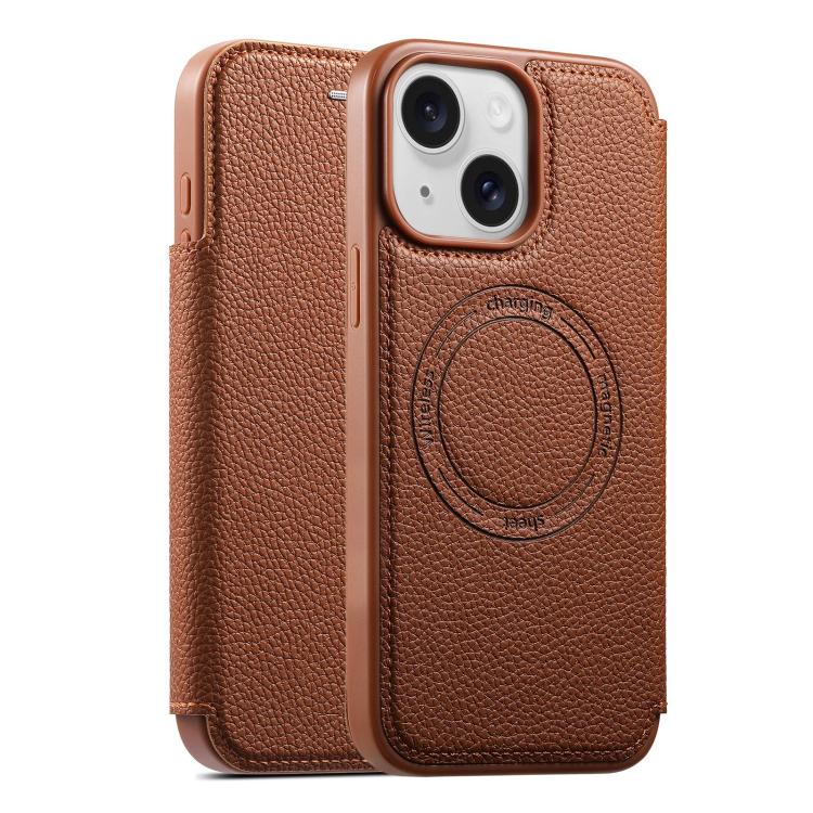 ESEBLE Custodia per telefono ultra sottile con scomparto per carte e chiusura magnetica in ecopelle, For iPhone 17e / 16e, For iPhone 16 Pro Max, For iPhone 16 Pro, For iPhone 16, For iPhone 15 Pro Max, For iPhone 15 Pro, For iPhone 15, For iPhone 14 / 13