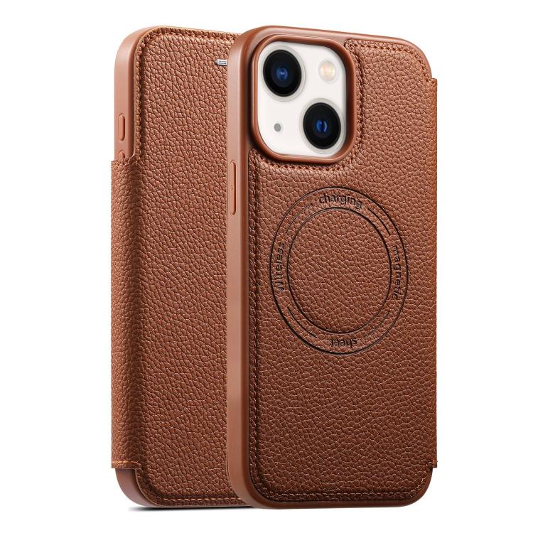 ESEBLE Custodia per telefono ultra sottile con scomparto per carte e chiusura magnetica in ecopelle, For iPhone 17e / 16e, For iPhone 16 Pro Max, For iPhone 16 Pro, For iPhone 16, For iPhone 15 Pro Max, For iPhone 15 Pro, For iPhone 15, For iPhone 14 / 13
