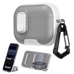 Custodia per auricolari con texture litchi, supporto e chiusura di sicurezza., For AirPods Pro 3