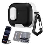 Custodia per auricolari con texture litchi, supporto e chiusura di sicurezza., For AirPods Pro 3