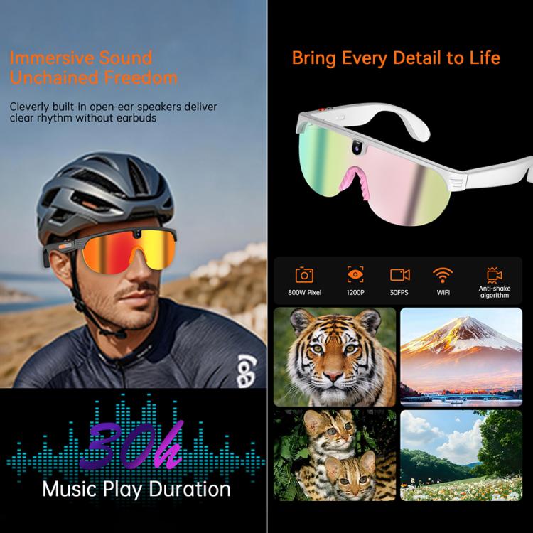 Occhiali sportivi intelligenti AIMB-G5 da 8 MP per ciclismo all'aperto con intelligenza artificiale
