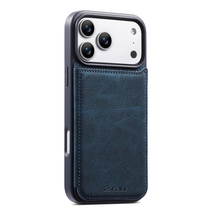 Custodia per telefono ESEBLE con doppia fibbia e texture retrò e scomparto per carte di credito., For iPhone 17e / 16e, For iPhone 17 Pro Max, For iPhone 17 Pro, For iPhone 17, For iPhone Air, For iPhone 16 Pro Max, For iPhone 16 Pro, For iPhone 16