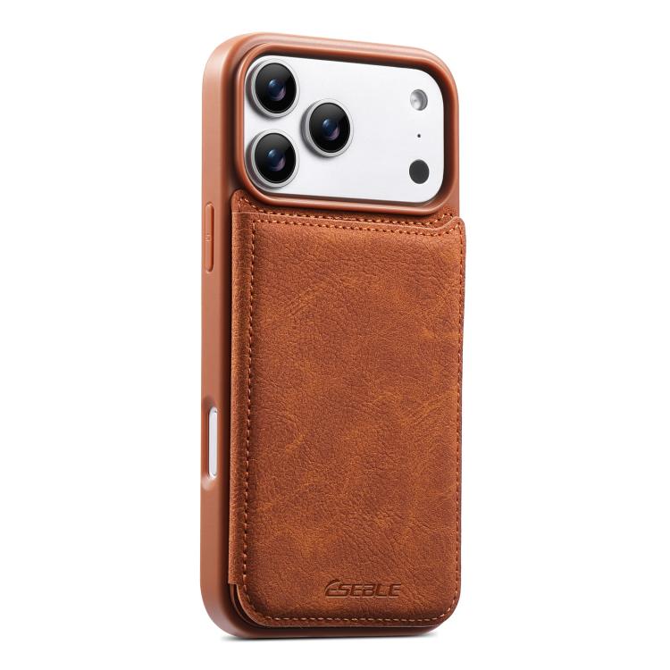 Custodia per telefono ESEBLE con doppia fibbia e texture retrò e scomparto per carte di credito., For iPhone 17e / 16e, For iPhone 17 Pro Max, For iPhone 17 Pro, For iPhone 17, For iPhone Air, For iPhone 16 Pro Max, For iPhone 16 Pro, For iPhone 16