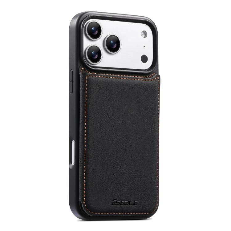 Custodia per telefono ESEBLE con doppia fibbia e texture retrò e scomparto per carte di credito., For iPhone 17e / 16e, For iPhone 17 Pro Max, For iPhone 17 Pro, For iPhone 17, For iPhone Air, For iPhone 16 Pro Max, For iPhone 16 Pro, For iPhone 16
