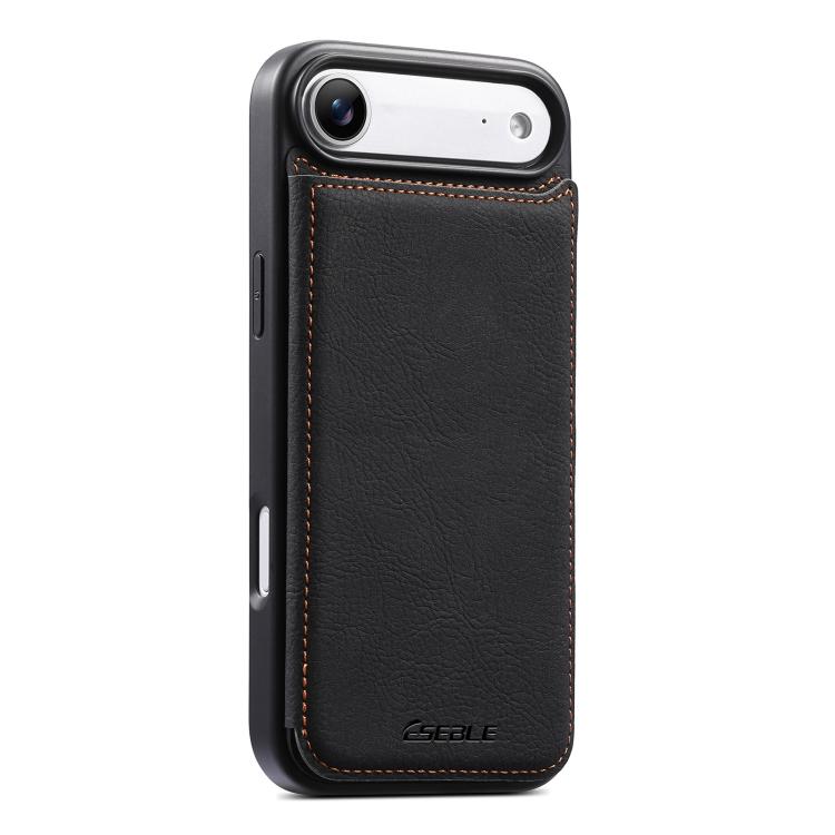 Custodia per telefono ESEBLE con doppia fibbia e texture retrò e scomparto per carte di credito., For iPhone 17e / 16e, For iPhone 17 Pro Max, For iPhone 17 Pro, For iPhone 17, For iPhone Air, For iPhone 16 Pro Max, For iPhone 16 Pro, For iPhone 16