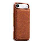 Custodia per telefono ESEBLE con doppia fibbia e texture retrò e scomparto per carte di credito., For iPhone 17e / 16e, For iPhone 17 Pro Max, For iPhone 17 Pro, For iPhone 17, For iPhone Air, For iPhone 16 Pro Max, For iPhone 16 Pro, For iPhone 16