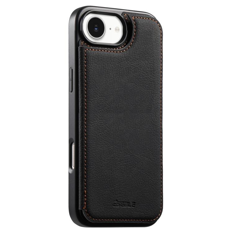 Custodia per telefono ESEBLE con doppia fibbia e texture retrò e scomparto per carte di credito., For iPhone 17e / 16e, For iPhone 17 Pro Max, For iPhone 17 Pro, For iPhone 17, For iPhone Air, For iPhone 16 Pro Max, For iPhone 16 Pro, For iPhone 16