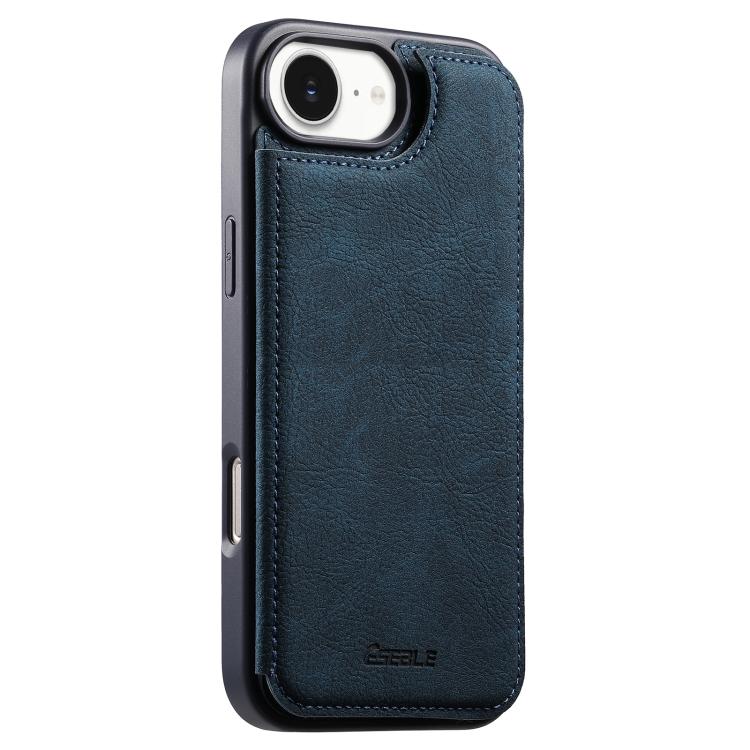 Custodia per telefono ESEBLE con doppia fibbia e texture retrò e scomparto per carte di credito., For iPhone 17e / 16e, For iPhone 17 Pro Max, For iPhone 17 Pro, For iPhone 17, For iPhone Air, For iPhone 16 Pro Max, For iPhone 16 Pro, For iPhone 16