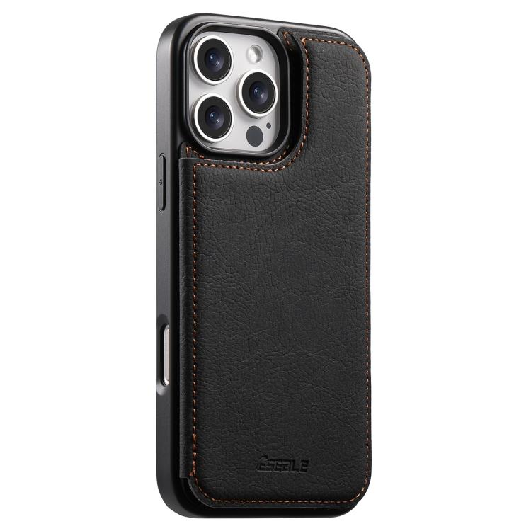 Custodia per telefono ESEBLE con doppia fibbia e texture retrò e scomparto per carte di credito., For iPhone 17e / 16e, For iPhone 17 Pro Max, For iPhone 17 Pro, For iPhone 17, For iPhone Air, For iPhone 16 Pro Max, For iPhone 16 Pro, For iPhone 16