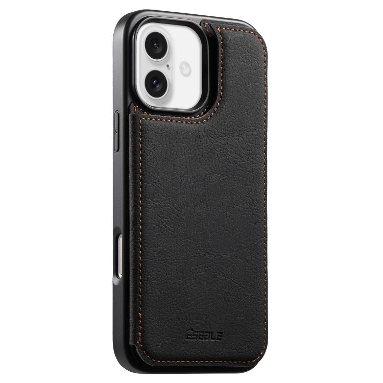 Custodia per telefono ESEBLE con doppia fibbia e texture retrò e scomparto per carte di credito., For iPhone 17e / 16e, For iPhone 17 Pro Max, For iPhone 17 Pro, For iPhone 17, For iPhone Air, For iPhone 16 Pro Max, For iPhone 16 Pro, For iPhone 16
