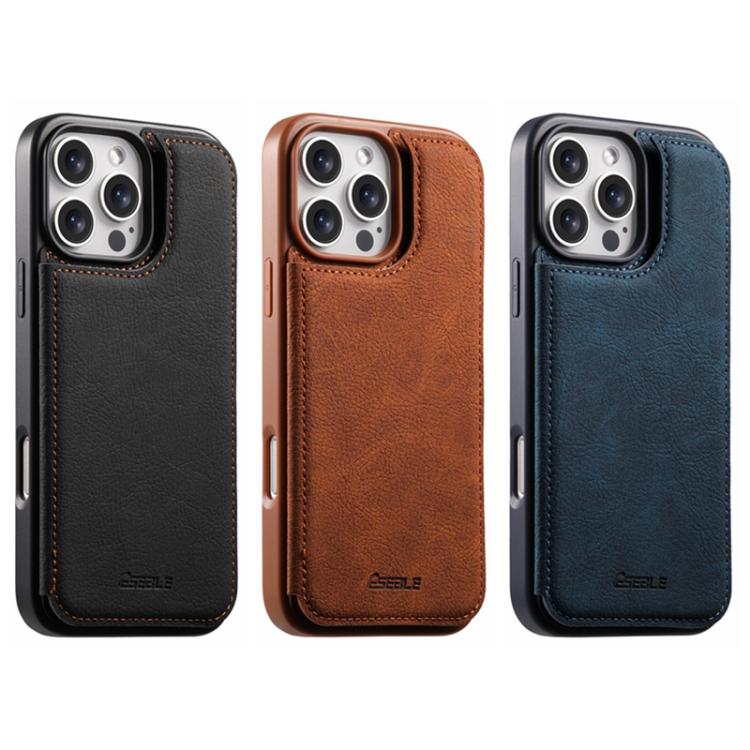 Custodia per telefono ESEBLE con doppia fibbia e texture retrò e scomparto per carte di credito., For iPhone 15 Pro Max, For iPhone 15 Pro, For iPhone 15, For iPhone 14 / 13, For iPhone 14 Pro, For iPhone 14 Pro Max, For iPhone 13 Pro Max              ...