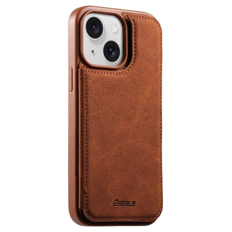 Custodia per telefono ESEBLE con doppia fibbia e texture retrò e scomparto per carte di credito., For iPhone 15 Pro Max, For iPhone 15 Pro, For iPhone 15, For iPhone 14 / 13, For iPhone 14 Pro, For iPhone 14 Pro Max, For iPhone 13 Pro Max              ...