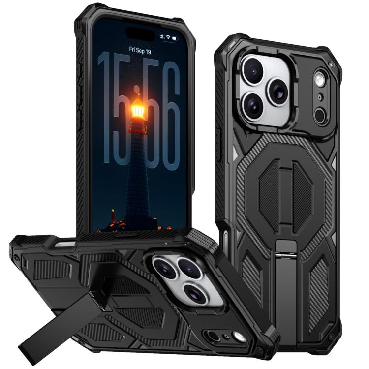 Custodia per telefono antiurto con supporto metallico nascosto e magnetico., For iPhone 17 Pro Max, For iPhone 17 Pro, For iPhone 17, For iPhone Air