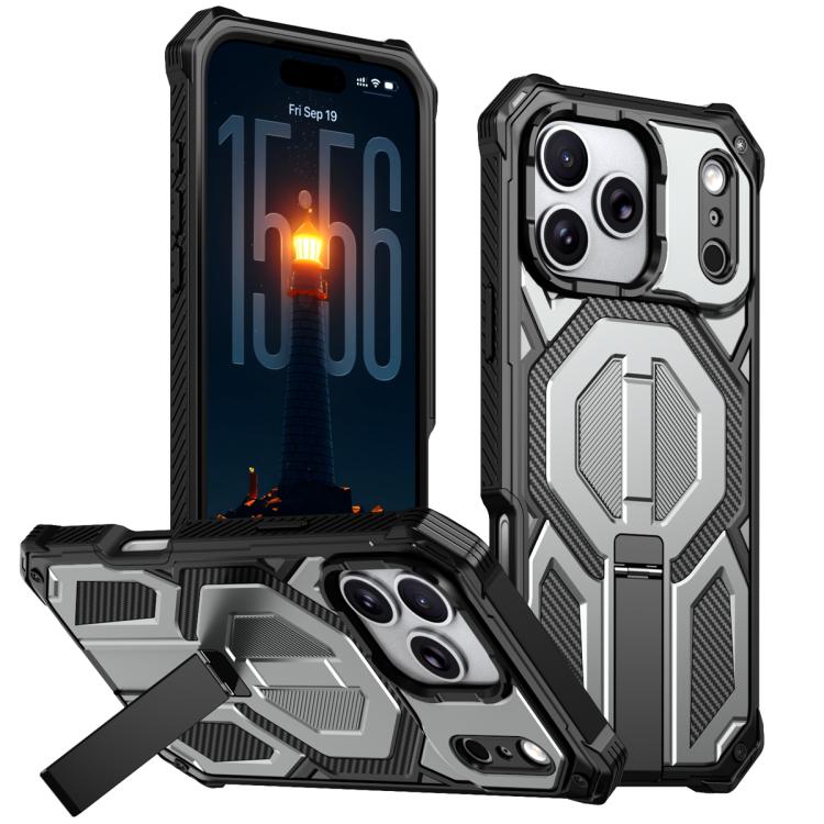 Custodia per telefono antiurto con supporto metallico nascosto e magnetico., For iPhone 17 Pro Max, For iPhone 17 Pro, For iPhone 17, For iPhone Air