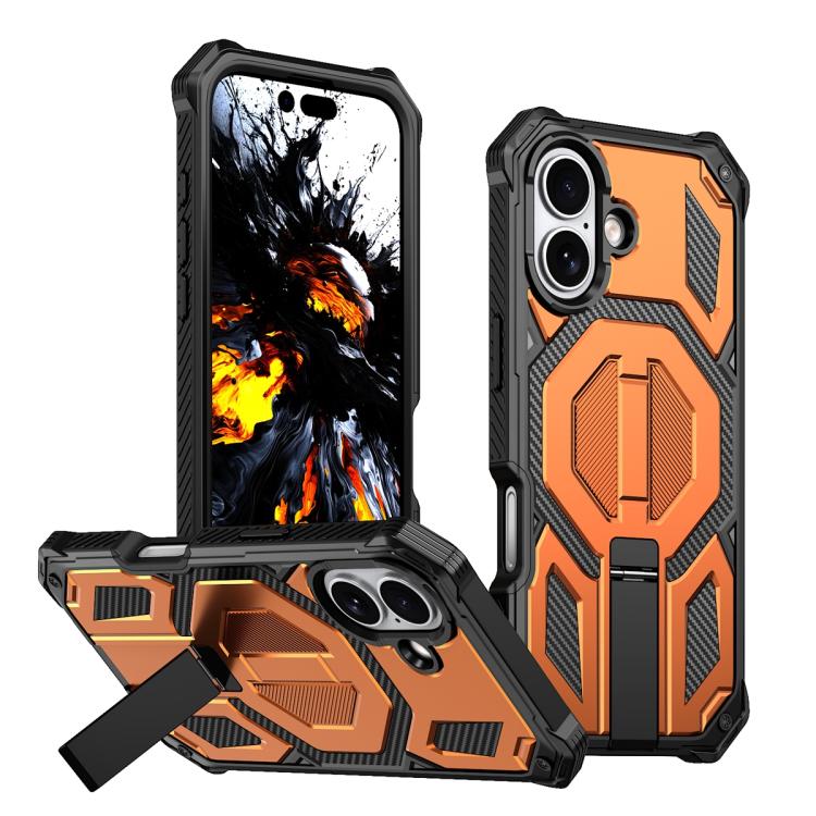 Custodia per telefono antiurto con supporto metallico nascosto e magnetico., For iPhone 17 Pro Max, For iPhone 17 Pro, For iPhone 17, For iPhone Air