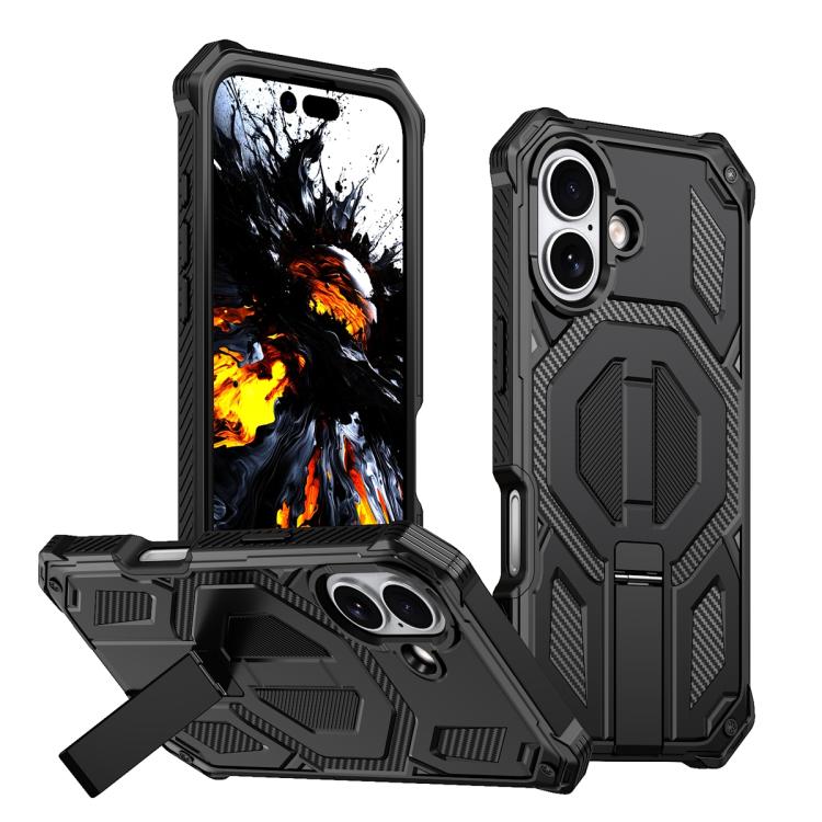Custodia per telefono antiurto con supporto metallico nascosto e magnetico., For iPhone 17 Pro Max, For iPhone 17 Pro, For iPhone 17, For iPhone Air