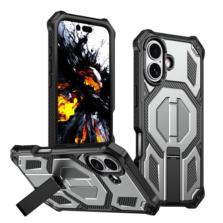 Custodia per telefono antiurto con supporto metallico nascosto e magnetico., For iPhone 17 Pro Max, For iPhone 17 Pro, For iPhone 17, For iPhone Air