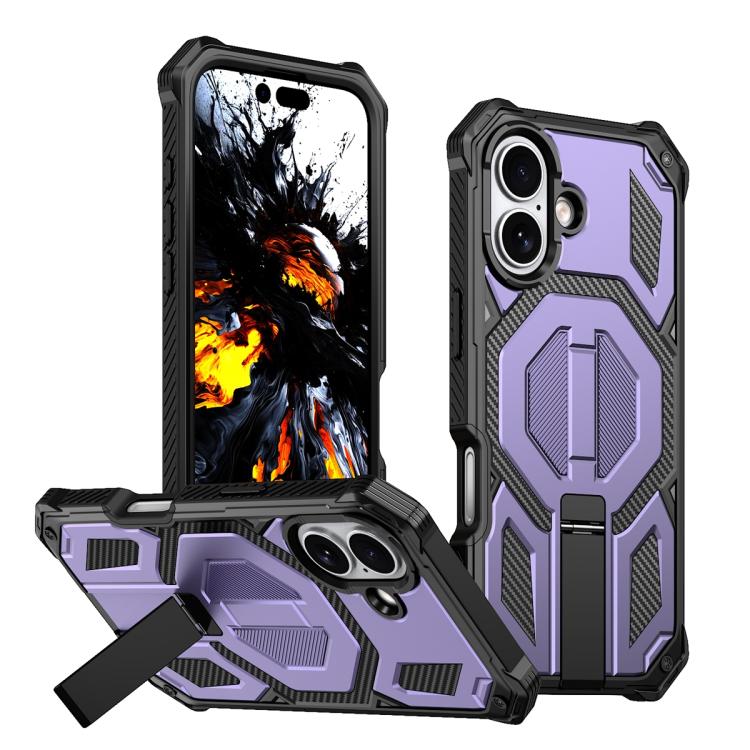 Custodia per telefono antiurto con supporto metallico nascosto e magnetico., For iPhone 17 Pro Max, For iPhone 17 Pro, For iPhone 17, For iPhone Air