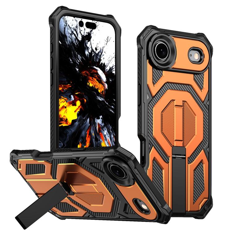 Custodia per telefono antiurto con supporto metallico nascosto e magnetico., For iPhone 17 Pro Max, For iPhone 17 Pro, For iPhone 17, For iPhone Air