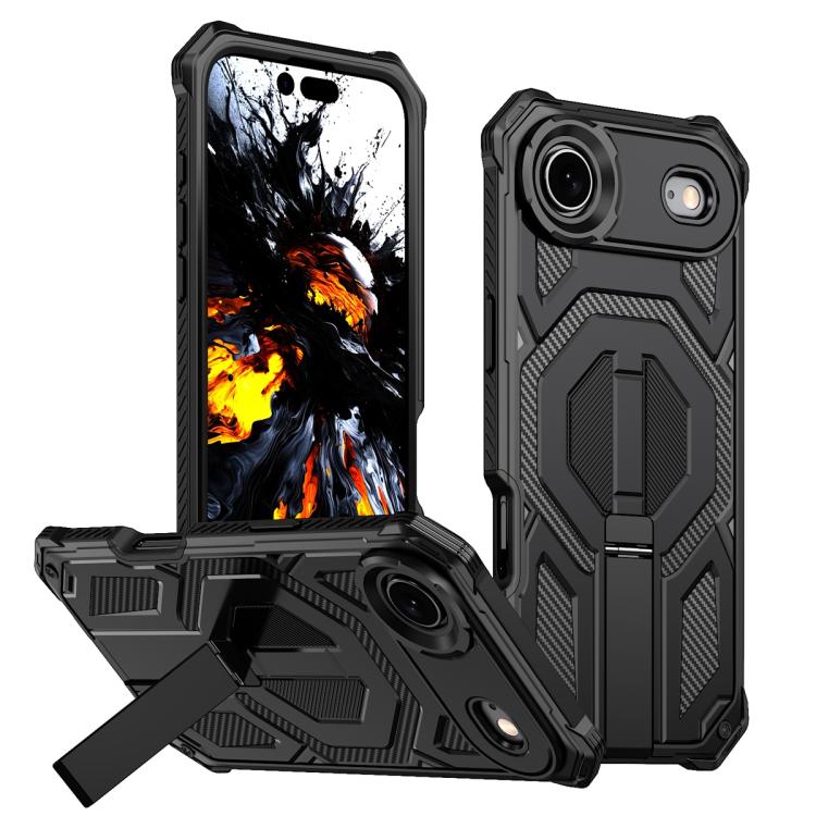Custodia per telefono antiurto con supporto metallico nascosto e magnetico., For iPhone 17 Pro Max, For iPhone 17 Pro, For iPhone 17, For iPhone Air