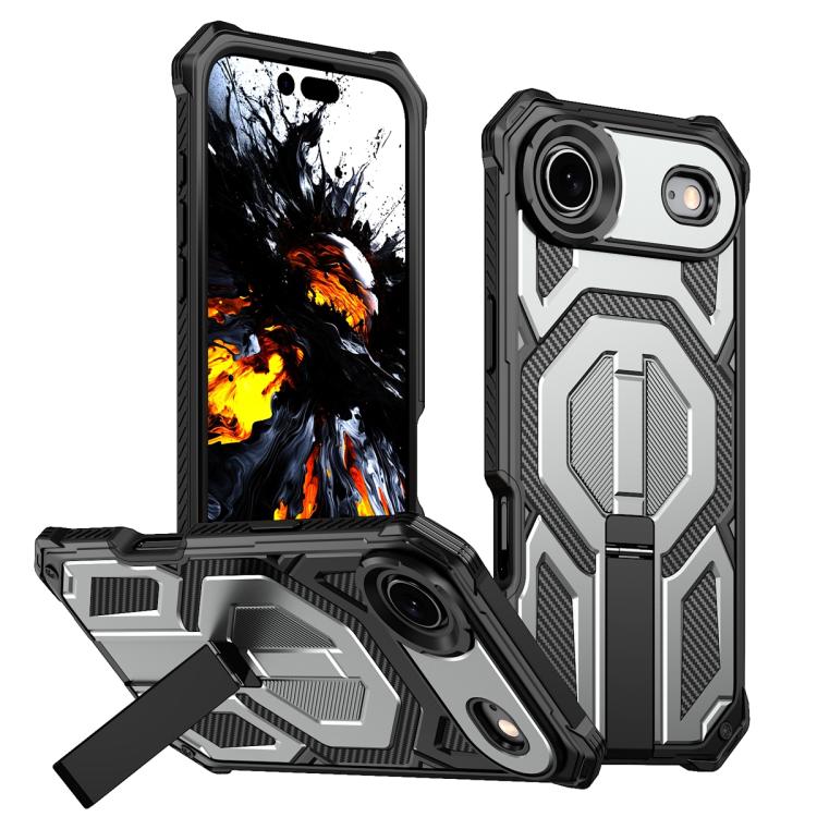 Custodia per telefono antiurto con supporto metallico nascosto e magnetico., For iPhone 17 Pro Max, For iPhone 17 Pro, For iPhone 17, For iPhone Air