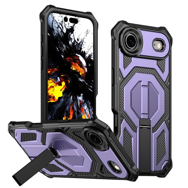 Custodia per telefono antiurto con supporto metallico nascosto e magnetico., For iPhone 17 Pro Max, For iPhone 17 Pro, For iPhone 17, For iPhone Air