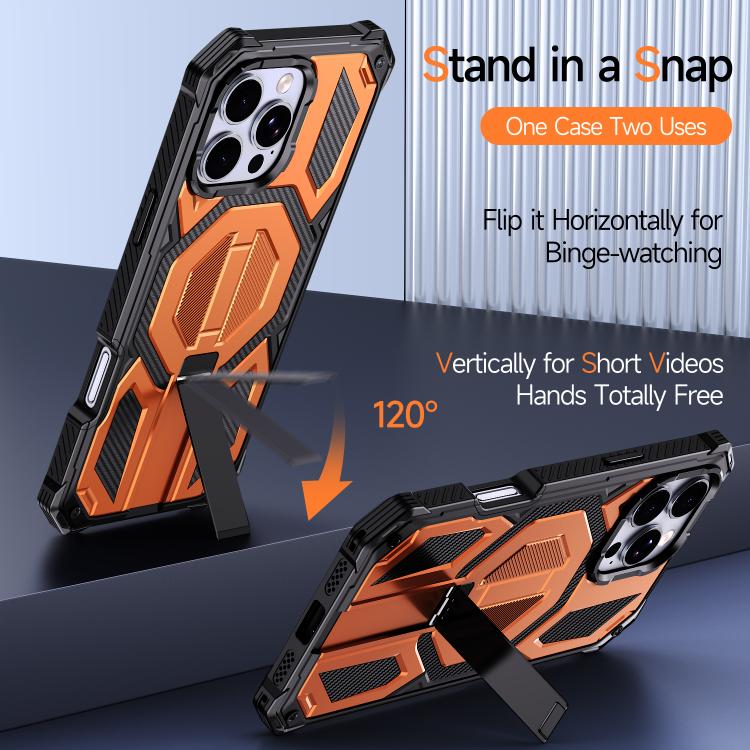 Custodia per telefono antiurto con supporto metallico nascosto e magnetico., For iPhone 16 Pro Max, For iPhone 16 Pro, For iPhone 16 Plus, For iPhone 16