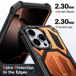 Custodia per telefono antiurto con supporto metallico nascosto e magnetico., For iPhone 16 Pro Max, For iPhone 16 Pro, For iPhone 16 Plus, For iPhone 16