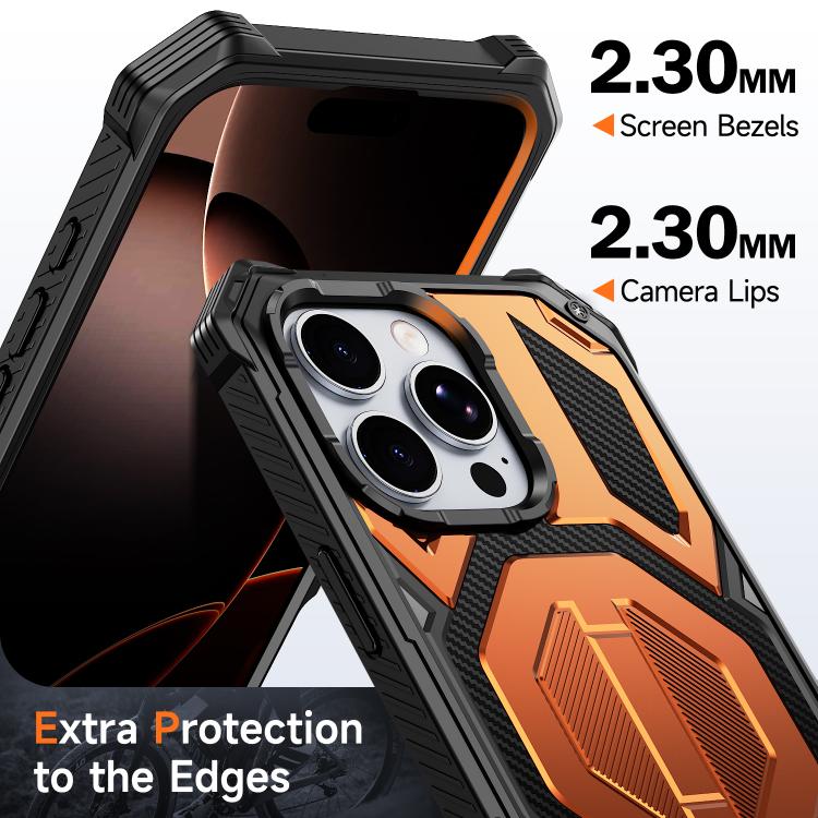 Custodia per telefono antiurto con supporto metallico nascosto e magnetico., For iPhone 16 Pro Max, For iPhone 16 Pro, For iPhone 16 Plus, For iPhone 16
