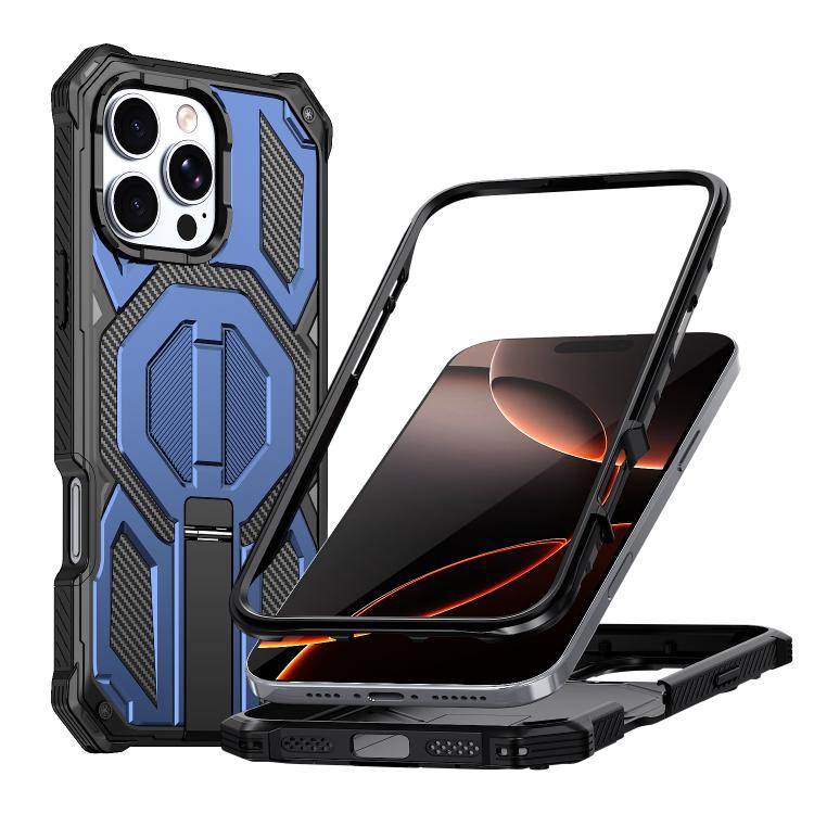 Custodia per telefono antiurto con supporto metallico nascosto e magnetico., For iPhone 16 Pro Max, For iPhone 16 Pro, For iPhone 16 Plus, For iPhone 16