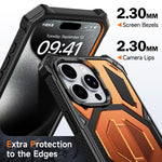 Custodia per telefono antiurto con supporto metallico nascosto e magnetico., For iPhone 15 Pro Max, For iPhone 15 Pro, For iPhone 15 Plus / 14 Plus, For iPhone 15