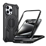 Custodia per telefono antiurto con supporto metallico nascosto e magnetico., For iPhone 15 Pro Max, For iPhone 15 Pro, For iPhone 15 Plus / 14 Plus, For iPhone 15