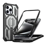 Custodia per telefono antiurto con supporto metallico nascosto e magnetico., For iPhone 15 Pro Max, For iPhone 15 Pro, For iPhone 15 Plus / 14 Plus, For iPhone 15