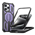 Custodia per telefono antiurto con supporto metallico nascosto e magnetico., For iPhone 15 Pro Max, For iPhone 15 Pro, For iPhone 15 Plus / 14 Plus, For iPhone 15
