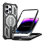 Custodia per telefono antiurto con supporto metallico nascosto e magnetico., For iPhone 14 / 13, For iPhone 14 Pro, For iPhone 14 Pro Max, For iPhone 13 Pro Max