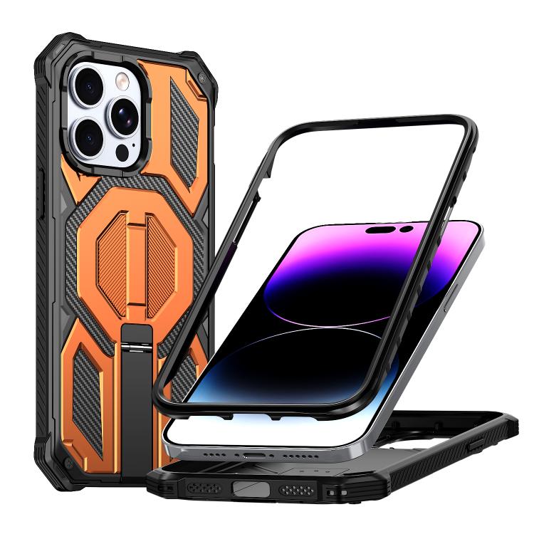 Custodia per telefono antiurto con supporto metallico nascosto e magnetico., For iPhone 13 Pro