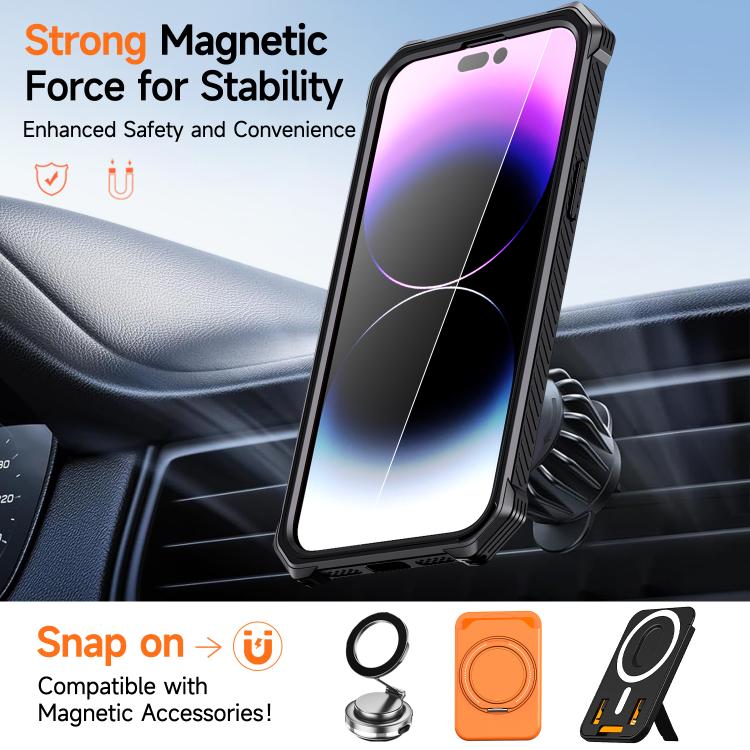 Custodia per telefono antiurto con supporto metallico nascosto e magnetico., For iPhone 13 Pro