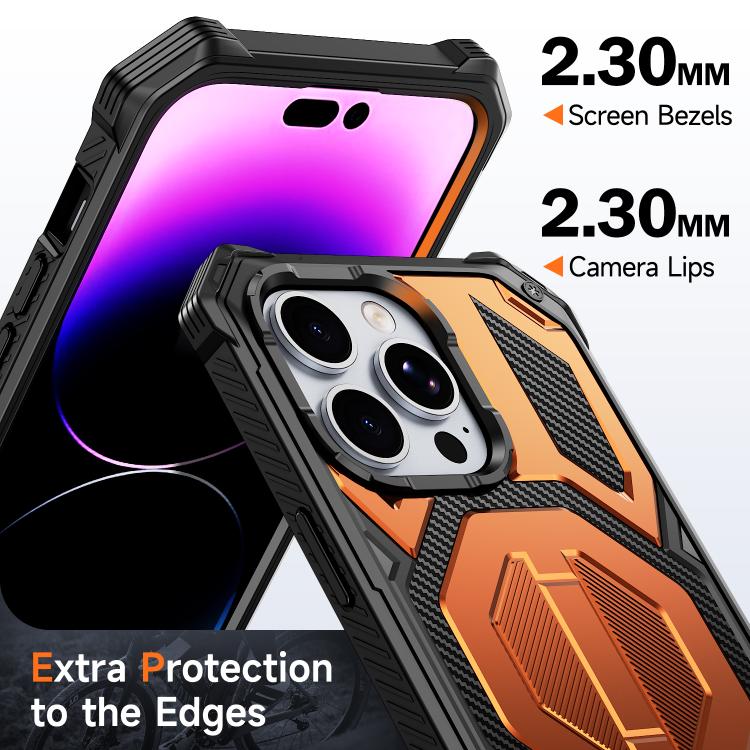 Custodia per telefono antiurto con supporto metallico nascosto e magnetico., For iPhone 13 Pro