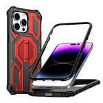 Custodia per telefono antiurto con supporto metallico nascosto e magnetico., For iPhone 13 Pro