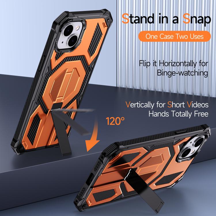 Custodia per telefono antiurto con supporto metallico nascosto e magnetico., For iPhone 14 / 13, For iPhone 14 Pro, For iPhone 14 Pro Max, For iPhone 13 Pro Max